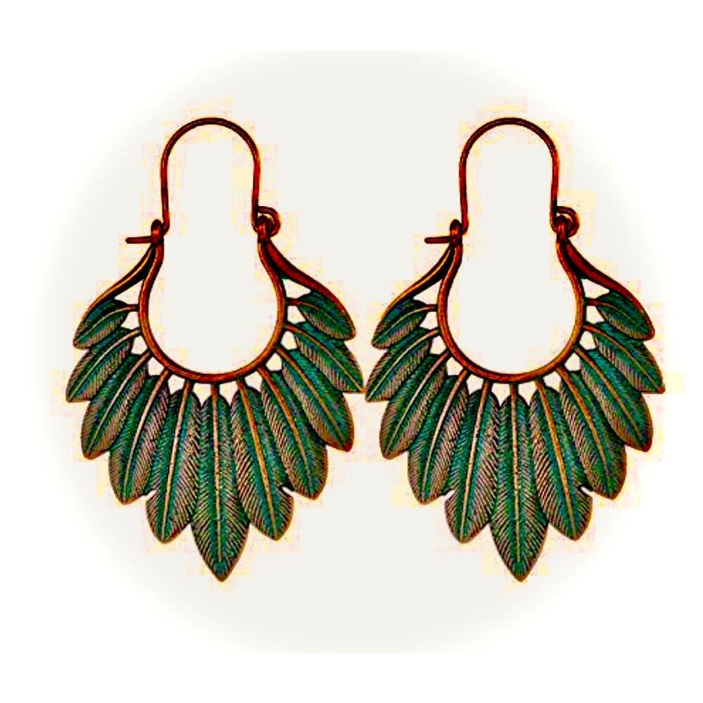 Boho Patina Beaded Earrings